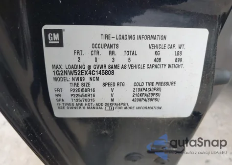 2004 Pontiac Grand Am Gt z USA, uszkodzony, nr VIN 1G2NW52EX4C145808